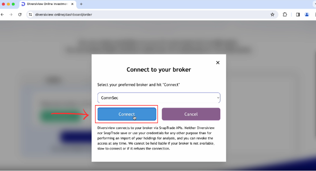 Connect with your broker on Diversiview.