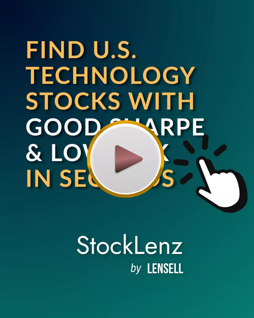 Link to Youtube video showing how to find US technology stocks with good Sharpe ratio and low volatility