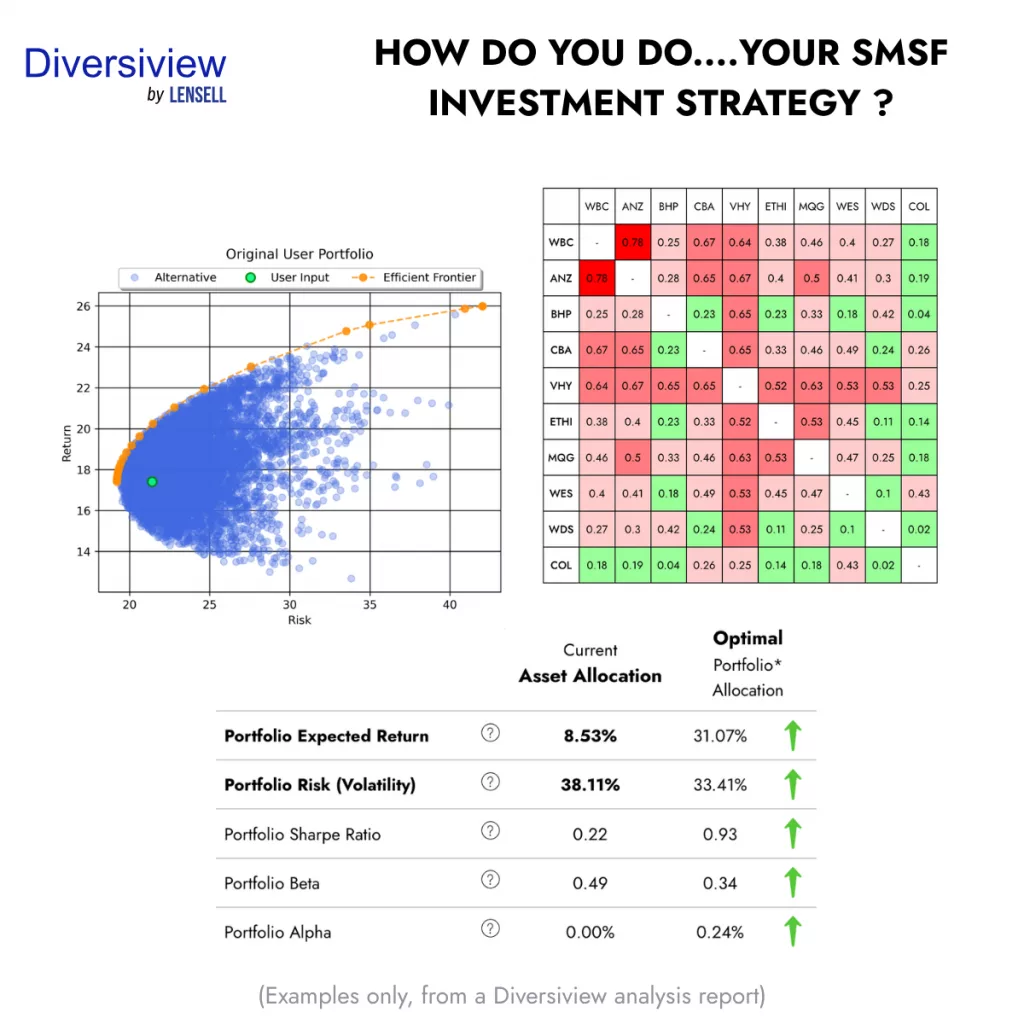 Example of analytical output that substantiates a documented SMSF investment strategy for auditing purposes