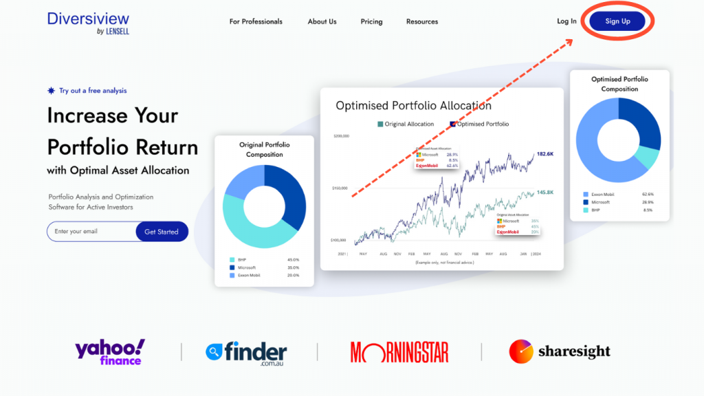 Getting started sign up to Diversiview