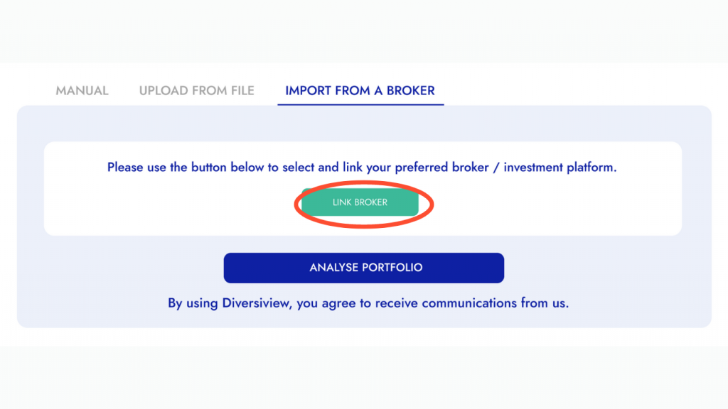 Getting started with Diversiview link your Robinhood account.