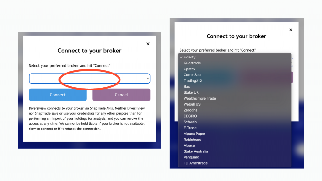 Getting started with Diversiview connect your broker and complete the authentication process