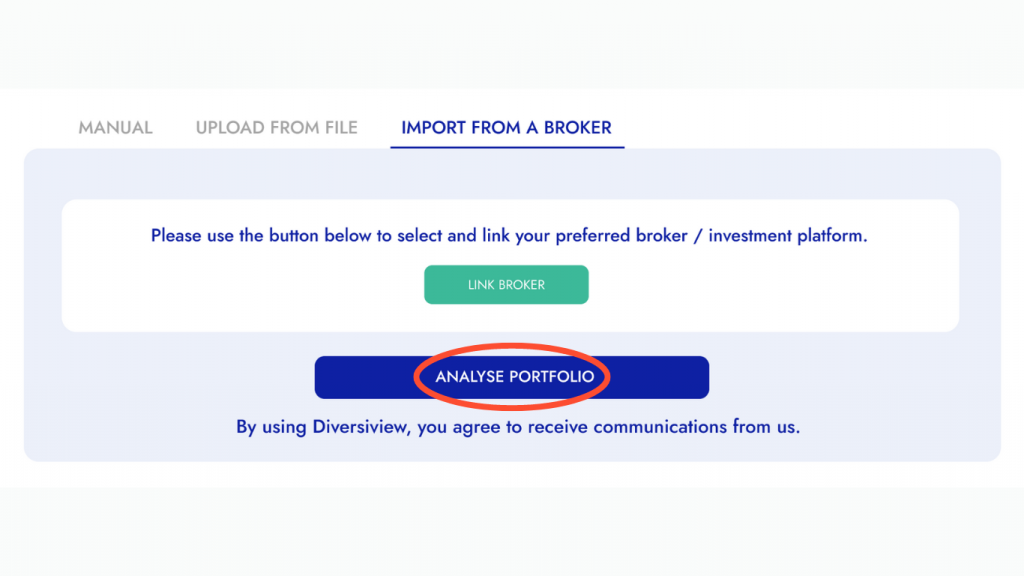 Getting started with Diversiview analyse your portfolio imported from your portfolio or broker.