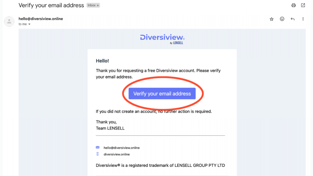 Getting started with Diversiview verify your email address