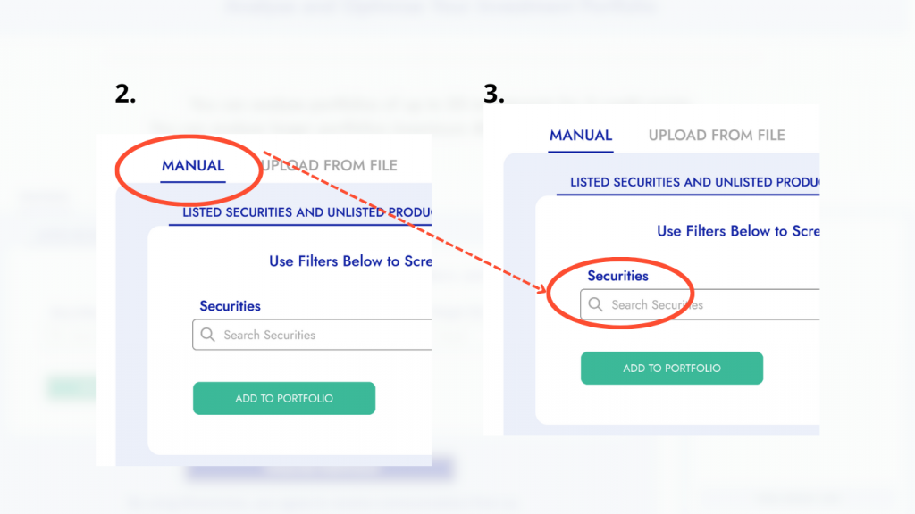 Getting started with Diversiview. How to run a manual portfolio analysis and adding securities.