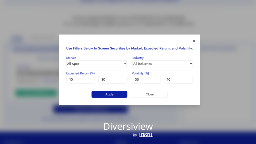 Diversiview optimisation features