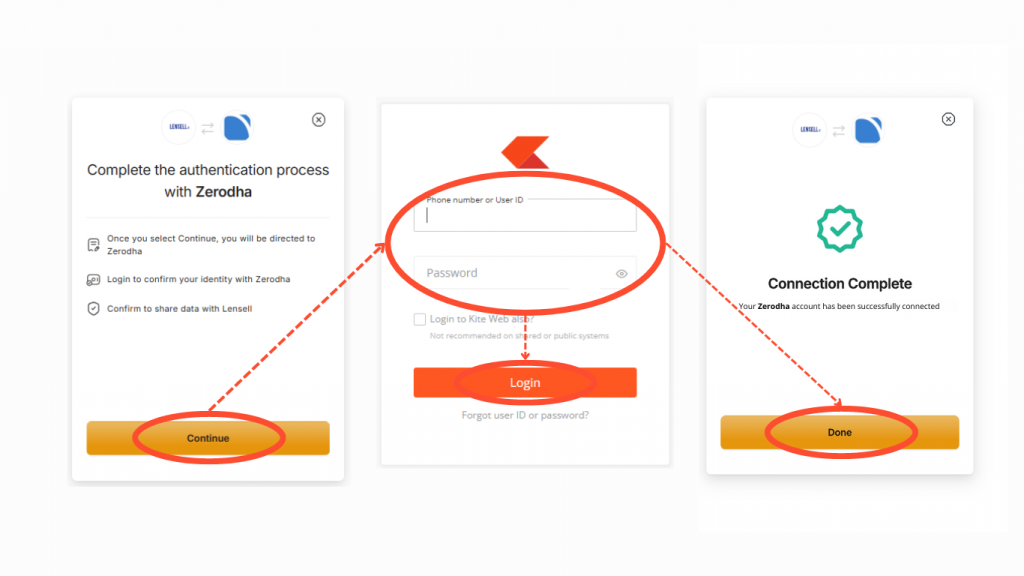 Getting started with Diversiview use SnapTrade to connect to Zerodha.