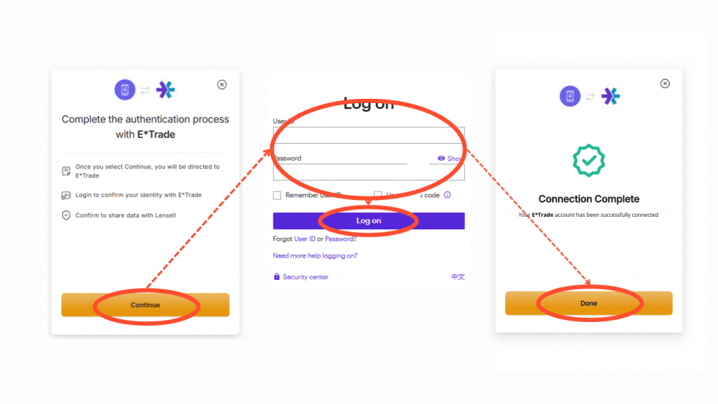 Getting started with Diversiview use SnapTrade to connect to your E-Trade account.