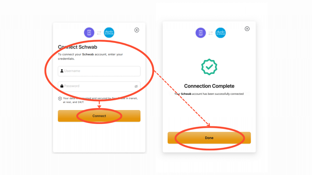 Getting started with Diversiview use SnapTrade to connect your Charles Schwab account.