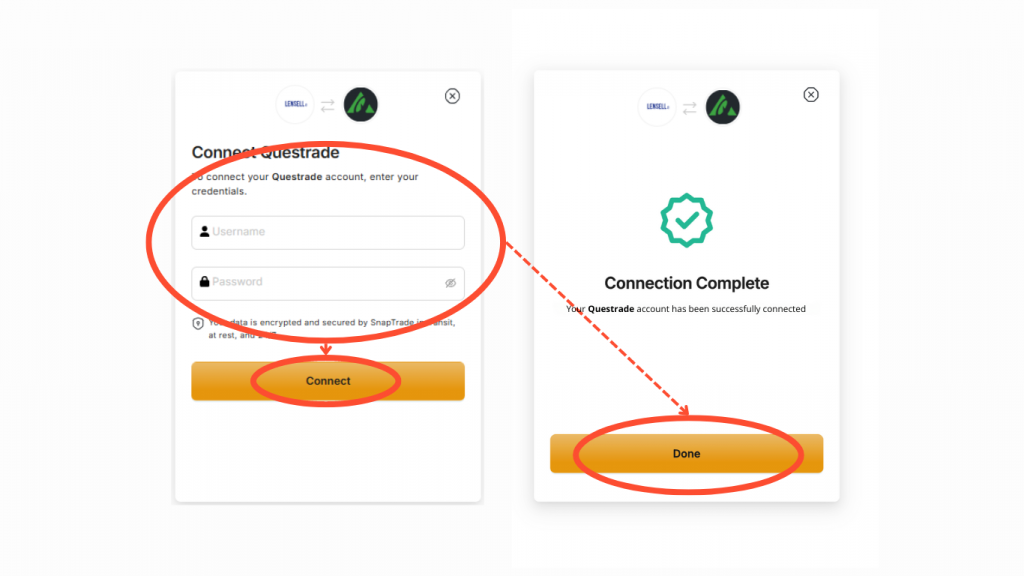 Getting started with Diversiview use SnapTrade to connect your Questrade account.