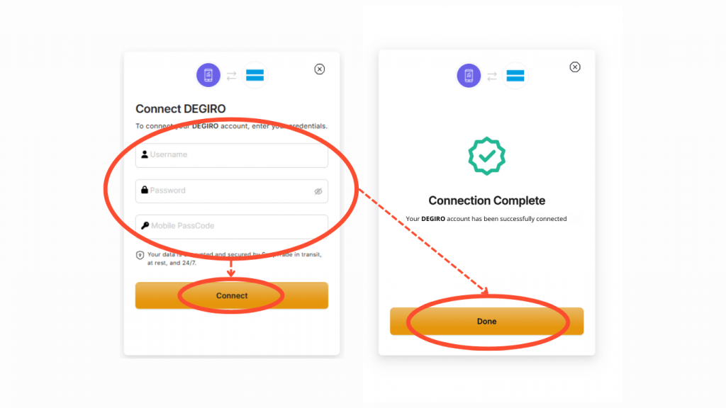 Getting started with Diversiview use SnapTrade to connect your your DEGIRO account.